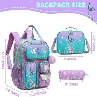 Buy a three-piece mermaid backpack