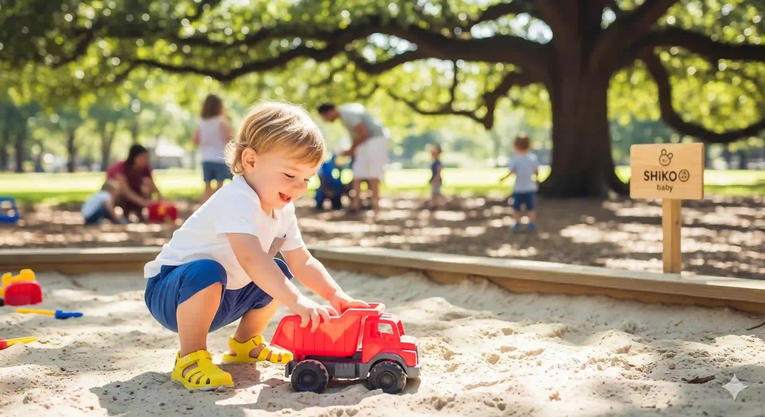 کودک شاد در حال بازی با صندل در فضای باز، تهویه و استاندارد صندل بچه‌گانه